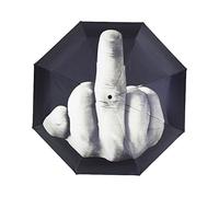 Pugermering Funny, Foldable Umbrella in The Shape of A Middle Finger - Creative Gift for Men and Women (Middle Finger Pattern), 21 in Black
