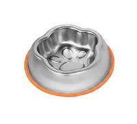 Pugermering Industrial Bowl Pet Feeder Stainless Bowl Cat Bowl Slow Feeder Bowl With Smooth Interior And Stable Non Suitable for daily feeding indoor bowls pet kitchens, Orange, Single Bowl