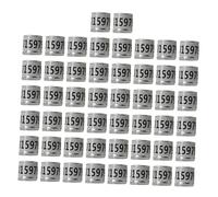 Pugermering Pack of 50 Leg Rings, Easy-to-Read Poultry Rings, Bird Management Tool, Identification Rings for Chicks And, white