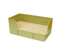 Pugermering Pet Litter Potty Train Pee Pan Tray Bed Grooming Corner Stray Pan for Guinea Pigs Ferrets Rats, green