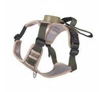 Pugermering Reflective Harness Leash Vest Retractable Adjustable Vest Lightweight Nylon Oxford Polyester Smooth Retract Control Suitable for morning walks night, Khaki, S