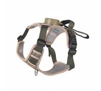 Pugermering Reflective Harness Leash Vest Retractable Adjustable Vest Lightweight Nylon Oxford Polyester Smooth Retract Control Suitable for morning walks night, Khaki, Xl