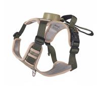 Pugermering Reflective Harness Leash Vest Retractable Adjustable Vest Lightweight Nylon Oxford Polyester Smooth Retract Control Suitable for morning walks night, Khaki, L