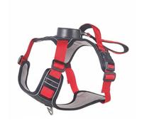 Pugermering Reflective Harness Leash Vest Retractable Adjustable Vest Lightweight Nylon Oxford Polyester Smooth Retract Control Suitable for morning walks night, Black Red, S