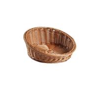 Pugermering Woven Resting Pad Pet Bed Oval Animal Furniture Sturdy Structure Suitable for Living Room Bedroom, Brown, Small Bottom 24.5 5/12cm