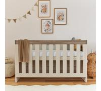 Puggle Budworth Cot Bed with 10cm Maxi Air Cool Sprung Mattress - Cashmere/Truffle Oak