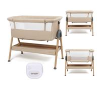 Puggle Dreamy Bedside Crib with Musical Vibration Night Light - Cashmere
