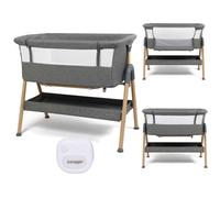 Puggle Dreamy Bedside Crib with Musical Vibration Night Light - Grey