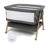 Puggle Dreamy Twin Bedside Crib with Universal Musical Vibration Night Light - Grey