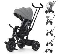 Puggle Easy Twist 6-in-1 Folding Trike with Handle and Rain Cover - Melange Grey (9 Months - 5 Years)