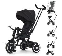 Puggle Easy Twist 6-in-1 Folding Trike with Handle and Rain Cover - Midnight Black (9 Months - 5 Years)