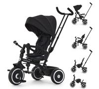 Puggle Easy Twist 6-in-1 Folding Trike with Parent Handle (Midnight Black) | Toddler Bike with Reclining Seat, UV Canopy & Push-Along Steering Control