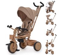 Puggle Easy Twist Luxe 6-in-1 Folding Trike with Travel Pack - Chestnut (9 Months - 5 Years)