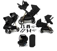Puggle Memphis 2-in-1 Duo Double Special Edition Travel System with i-Size R129 Car Seat - Midnight Black/Gold