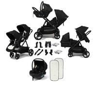 Puggle Memphis 2-in-1 Duo Double Travel System with i-Size R129 Safe Fit Car Seat - Midnight Black