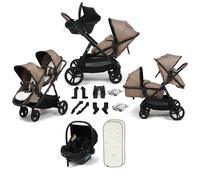 Puggle Memphis 2-in-1 Duo Double Travel System with i-Size R129 Safe Fit Car Seat - Truffle