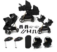 Puggle Memphis 2-in-1 Duo Twin Special Edition Travel System with 2 Seats & 2 Bases - Midnight Black/Gold