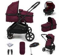 Puggle Monaco XT 2-in-1 i-Size R129 Travel System with i-Size Car Seat & ISOFIX Base - Burgundy