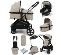 Puggle Monaco XT 2-in-1 i-Size R129 Travel System with ISOFIX Base, Footmuff & Changing Bag - Cashmere