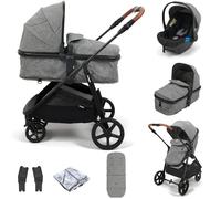 Puggle Monaco XT 2-in-1 Pram & Pushchair Travel System (Graphite Grey) | Complete Baby Travel System with Group 0+ Infant Car Seat, Carrycot-to-Pushchair Conversion & Reversible Seat