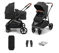 Puggle Monaco XT 2-in-1 Pushchair with Rain Cover - Storm Black | Convertible Pushchair with Carrycot Mode, Reversible Seat, Adjustable Handle, Large Basket & Rain Cover