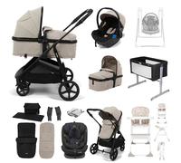 Puggle Monaco XT 2-in-1 Travel System with 2 Car Seats 13-Piece Bundle - Cashmere