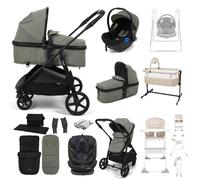 Puggle Monaco XT 2-in-1 Travel System with 2 Car Seats 13-Piece Bundle - Seagrass