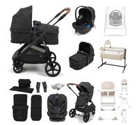 Puggle Monaco XT 2-in-1 Travel System with 2 Car Seats 13-Piece Bundle - Storm Black