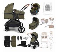 Puggle Monaco XT 2-in-1 Travel System with Car Seat 12-Piece Everything You Need Bundle - Forest Green