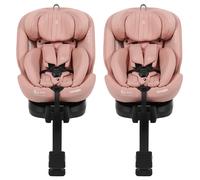 Puggle Safe Click Luxe 40-150cm i-Size 360° Rotate Group 0+/1/2/3 Car Seat (2 Pack)- Blush Pink (0-12 Years)