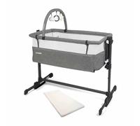 Puggle Sleepy Rocking Bedside Crib with Toy Bar - Anthracite
