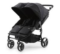 Puggle Slimline Twin Duo Compact Side-by-Side Pushchair (65cm) - Storm Black