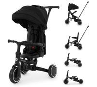 Puggle Spin Lite 6-in-1 Lightweight Folding Trike & Balance Bike with Handle - Black (10 Months - 5 Years)