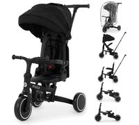 Puggle Spin Lite 6-in-1 Lightweight Folding Trike & Balance Bike with Rain Cover - Black (10 Months - 5 Years)