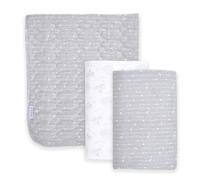 Puggle To the Moon and Back 3-Piece Pure Cotton Jersey Cot Bed Bedding Set - White/Grey