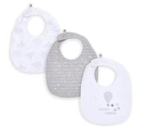 Puggle To The Moon & Back 3-Piece Jersey Bibs - White/Grey