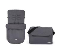 Puggle Universal Honeycomb Pushchair Footmuff & Changing Bag with Mat - Slate Grey