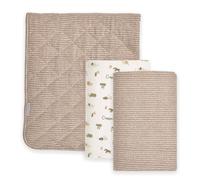 Puggle Wild at Heart 3-Piece Pure Cotton Jersey Cot Bed Bedding Set - Safari/Latte