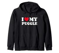 Puggles Pug Beagle Mix I Love My Puggle Zip Hoodie