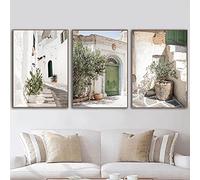 Puglia Tree Door Poster Photography Canvas Painting Italy Landscape Art Print Modern Wall Picture for Living Room Decor 40x60cm-3Pieces Frameless