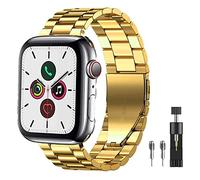 PUGO TOP Stainless Steel Band Compatible with Apple Watch Ultra 3-1(49mm)& Series 11-1 SE3-1(46/45/44/42/41/40/38mm), Metal Strap for Men, Heavy Duty iWatch Bracelet, No Hair Pinching, Tool Included
