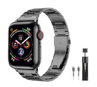 PUGO TOP Stainless Steel Band for Apple Watch Ultra 4-1 Series 12-1 SE | Compatible with 49/46/45/44/42/41/40/38mm, Professional Office Dressy Metal iWatch Strap for Men, No-hair-pinning Links