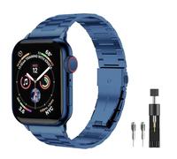 PUGO TOP Stainless Steel Band for Apple Watch Ultra 4-1 Series 12-1 SE | Compatible with 49/46/45/44/42/41/40/38mm, Professional Office Dressy Metal iWatch Strap for Men, No-hair-pinning Links