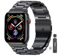 PUGO TOP Stainless Steel Band for Apple Watch Ultra 4-1 Series 12-1 SE | Compatible with 49/46/45/44/42/41/40/38mm, Professional Office Dressy Metal iWatch Strap for Men, No-hair-pinning Links