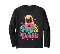 Pugs and Donuts Cute Pug Mom Gift Long Sleeve T-Shirt