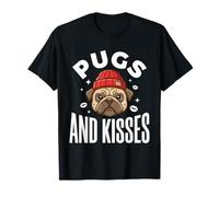 Pugs and Kisses Beanie - Cute Dog Face Pug Lover T-Shirt