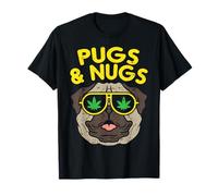 Pugs And Nugs Dog Weed Cannabis 420 THC Smoking Stoner Gift T-Shirt
