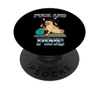 Pugs and pins - Pug and bowling lover PopSockets Swappable PopGrip
