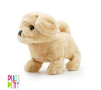 Pugs at Play Goldie Interactive Walking Dog Plush Toy in Beige Pugs at Play Beige