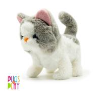 Pugs at Play Sasha Interactive Walking Cat Plush Toy in White Pugs at Play White